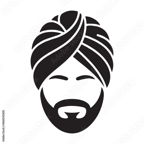 Minimal turban icon isolated on white 