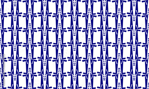 vintage white triangle and Blue rectangle block arrange in square cross grid  seamless Pattern design for fabric printing, vintage patter