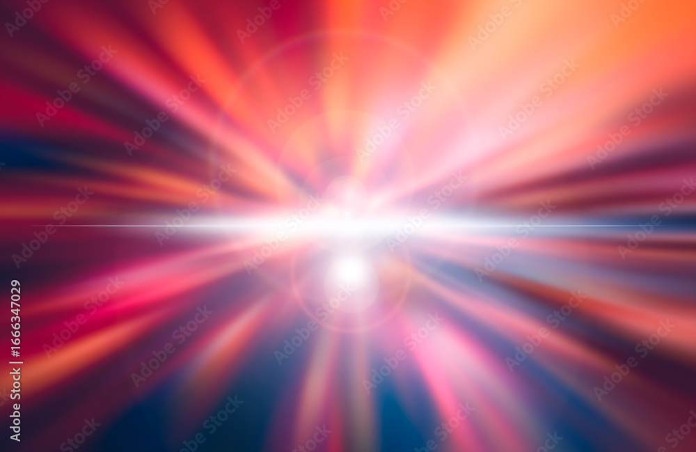 Obraz premium Abstract bokeh image of radiant light beams radiating outward.