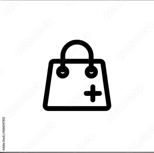 Shopping bag vector icon on white