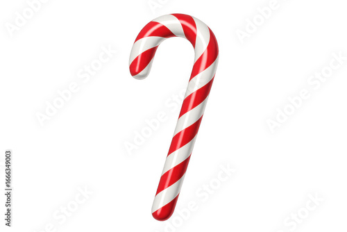Red and white candy cane rotating on transparent background