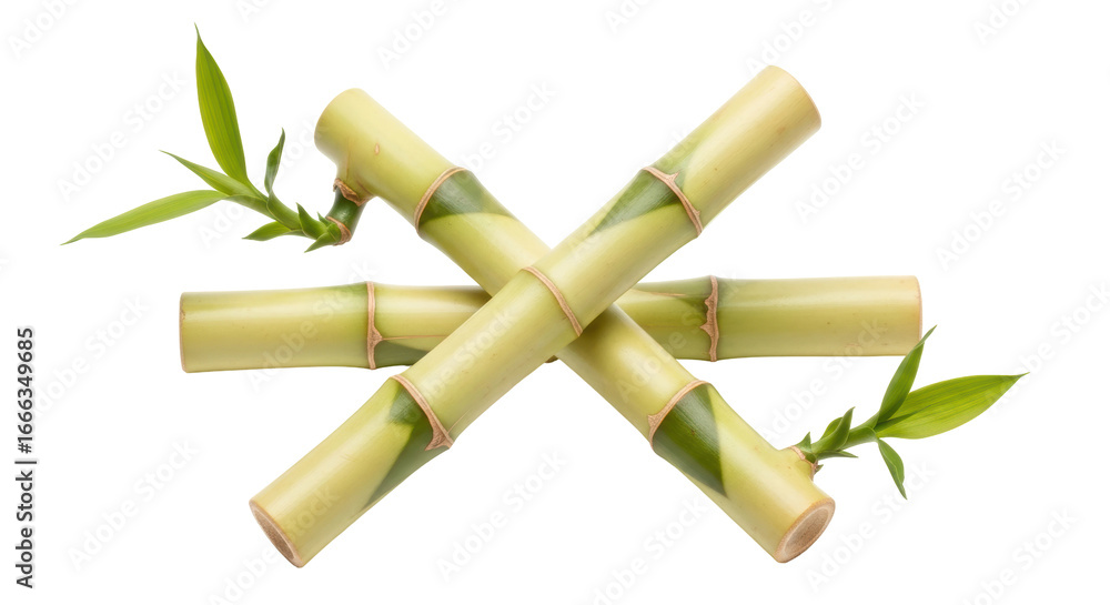 Fototapeta premium Isolated Bamboo Stalks Crossed