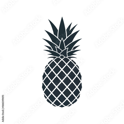 Stylized minimalist pineapple silhouette fresh tropical fruit vector illustration vector