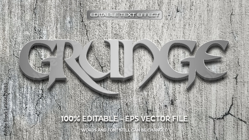 Grunge editable text effect with natural stone background