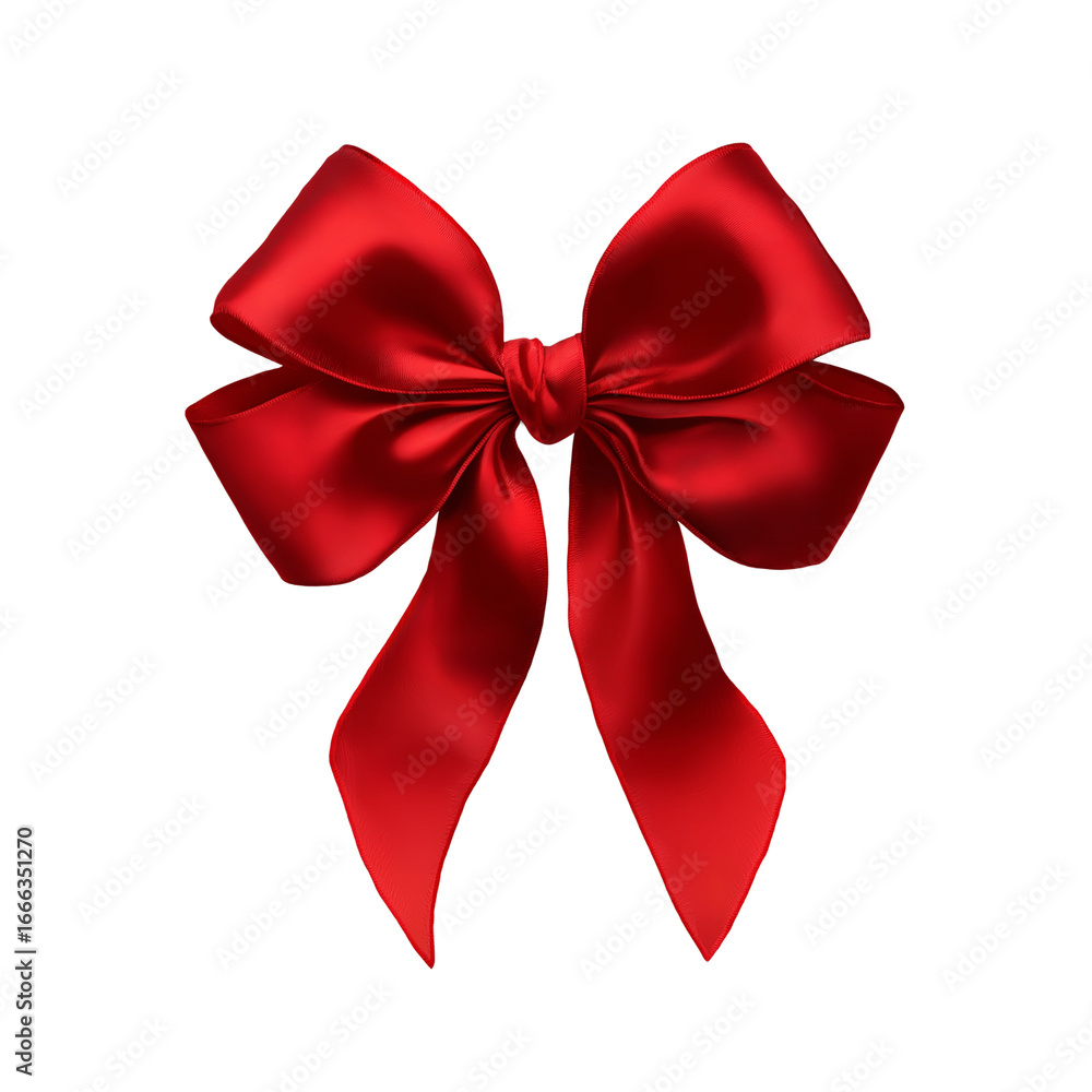 Fototapeta premium Red bow on transparent background