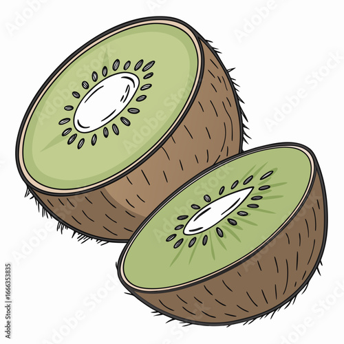kiwi fruit isolated on white background