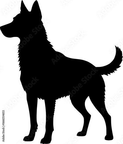 Silhouette of a Standing German Shepherd