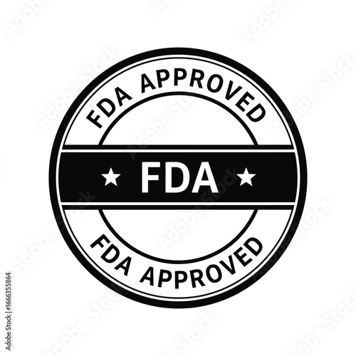 Fda approved stamp seal certification symbol regulatory compliance healthcare medical products approved seal vector