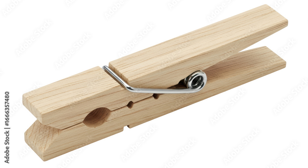 Isolated Wooden Clothespin Isolated Wooden Clothespin