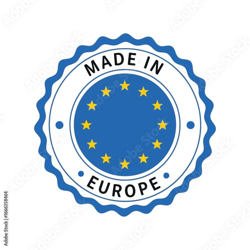 European union eu made in europe quality seal emblem badge graphic vector