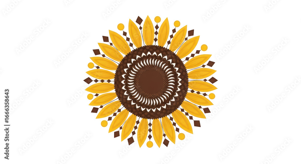 Fototapeta premium Isolated Decorative Sunflower Design