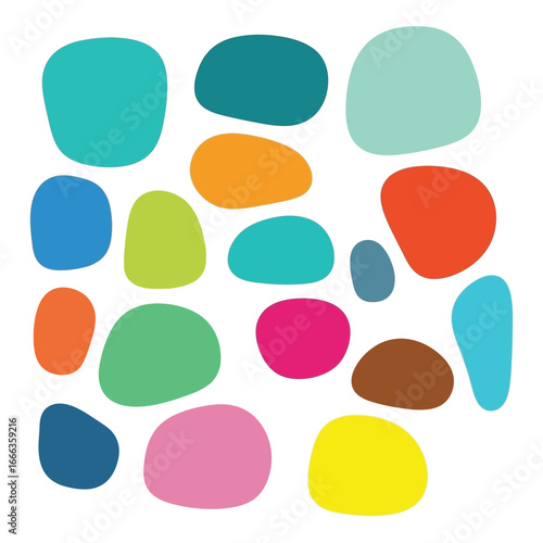 Vibrant organic shapes abstract pattern playful geometric forms modern design elements vector
