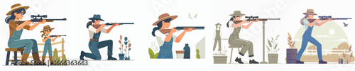 female farmer vector shooting