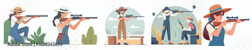 female farmer vector shooting