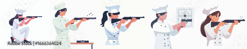 shooting practice chef vector