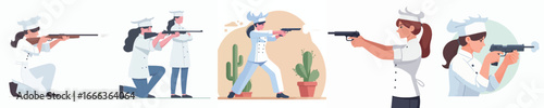 shooting practice chef vector