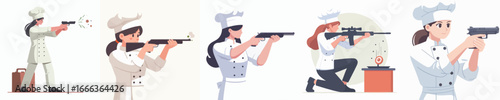shooting practice chef vector