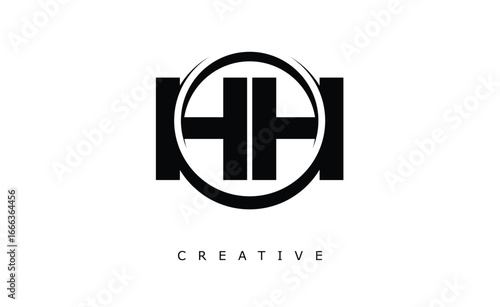 HH Letter Logo - Circular Monogram Emblem with Bold Minimal Design for Modern Branding
