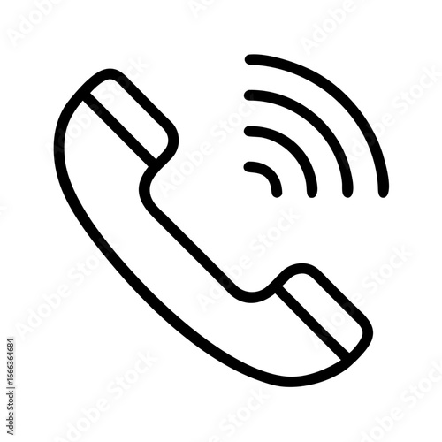 Phone receiver with sound waves indicating an incoming call - Concept of icon  