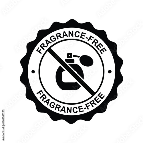 Fragrance free seal symbol for allergy skin care products hypoallergenic label vector