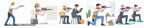 vector character architect shooting