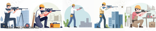 vector character architect shooting