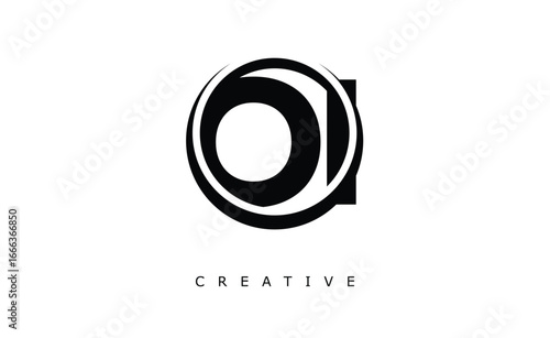 Oi Letter Logo - Circular Monogram Emblem with Bold Minimal Design for Modern Branding