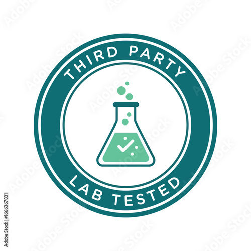 Third party lab tested certified seal of quality approval and verification icon vector