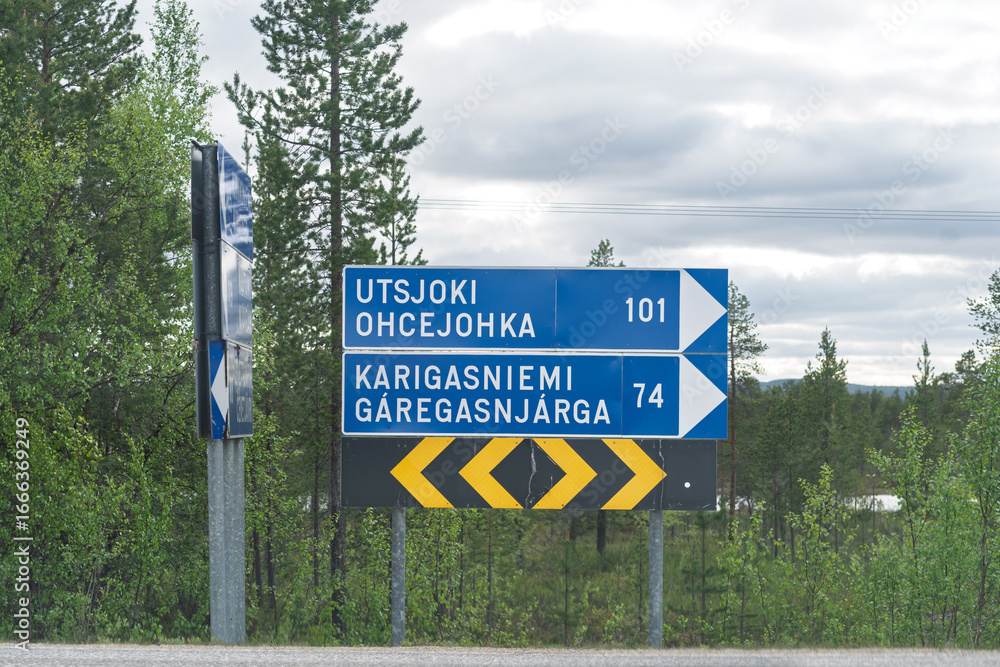 Fototapeta premium Place name signs in Finland