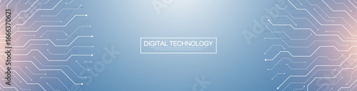 AI circuit board abstract background with chip and circuit components. Creative innovation idea AI banner for internet technology, poster, cover, banner, header, web presentation Digital motherboard