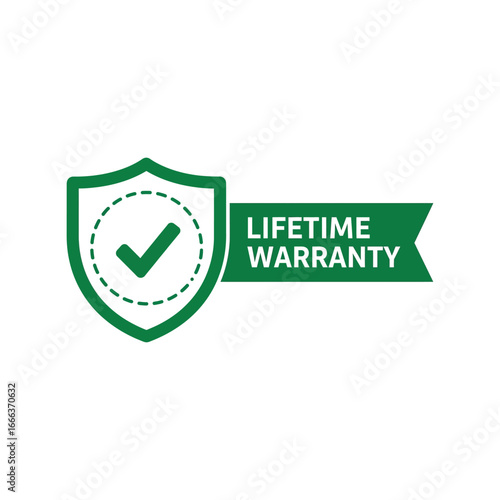 Lifetime warranty shield guarantee trust assurance service emblem icon vector