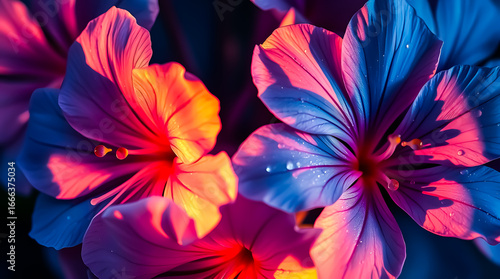 A beautiful blend of red and yellow flowers against a colorful background