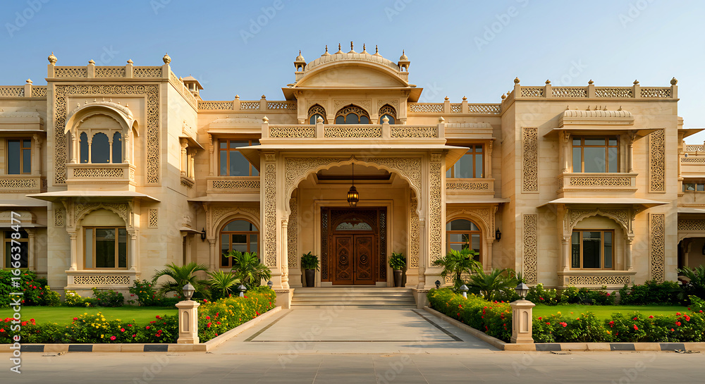 Obraz premium Exclusive luxury property exterior with elegant design