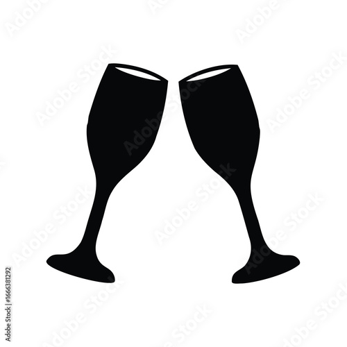 A celebratory toast to success with a couple of champagne flutes