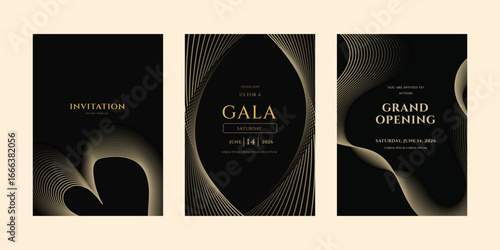 Modern Gala  Grand Opening Invitations  Vector Design