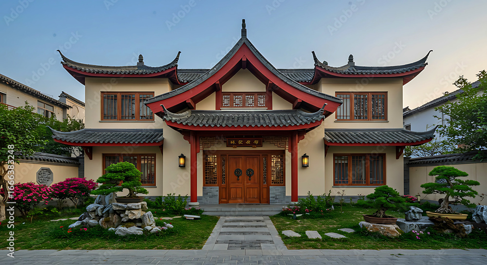 Obraz premium Charming luxury property exterior with elegant design