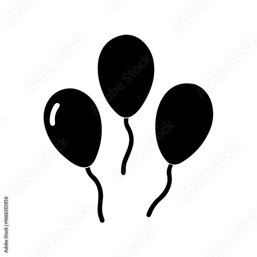 Simple graphic showing three balloons, symbolizing party or celebration occasion
