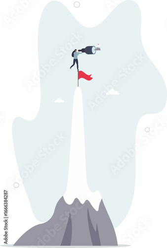 Ambition to aim high and achieve business goal, motivation to success, challenge and determination for victory concept.life and employment of people.