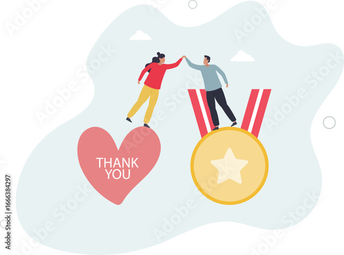 Employee appreciation, giving thank you or recognition award to best employees, gratitude or grateful support, thankful concept.life and employment of people.