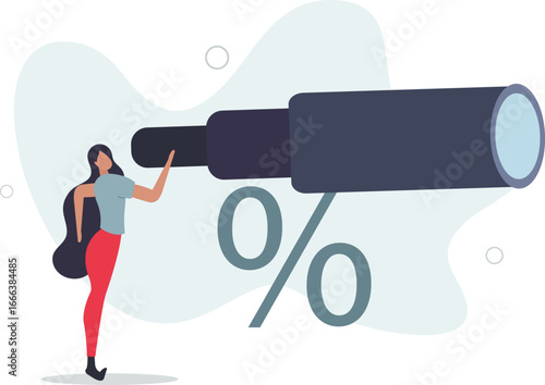 Interest rate forecast, FED and Central bank financial policy, search for investment profit or banking loan payment concept.life and employment of people.