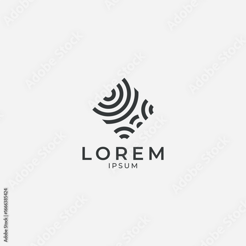 Modern Abstract Circular Line Logo Vector Design