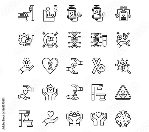 Chemotherapy Line Vector Icons