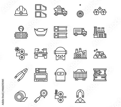 Mettalurgy Line Vector Icons