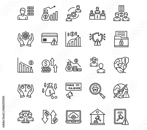 Business Risks Line Vector Icons