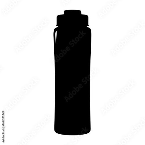 Black silhouette of a reusable water bottle with a narrow neck