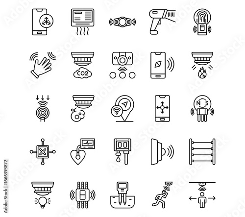 Sensors Line Vector Icons