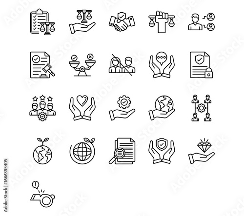Business Ethics Line Vector Icons