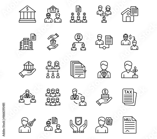 Inheritance Line Vector Icons