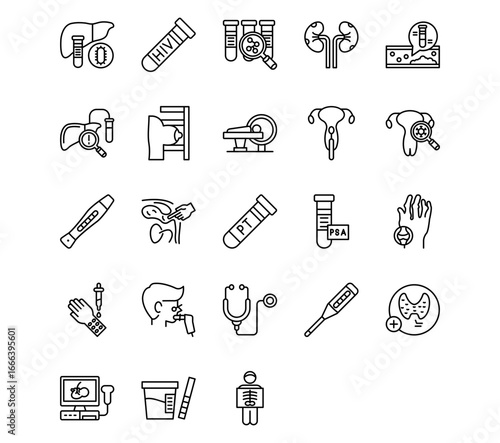 Medical Tests Line Vector Icons