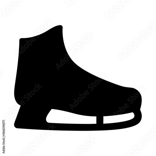 Silhouette of an ice skate, representing winter sports and recreational skating